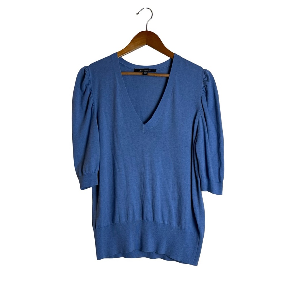White House black market blue cashmere blend sweater